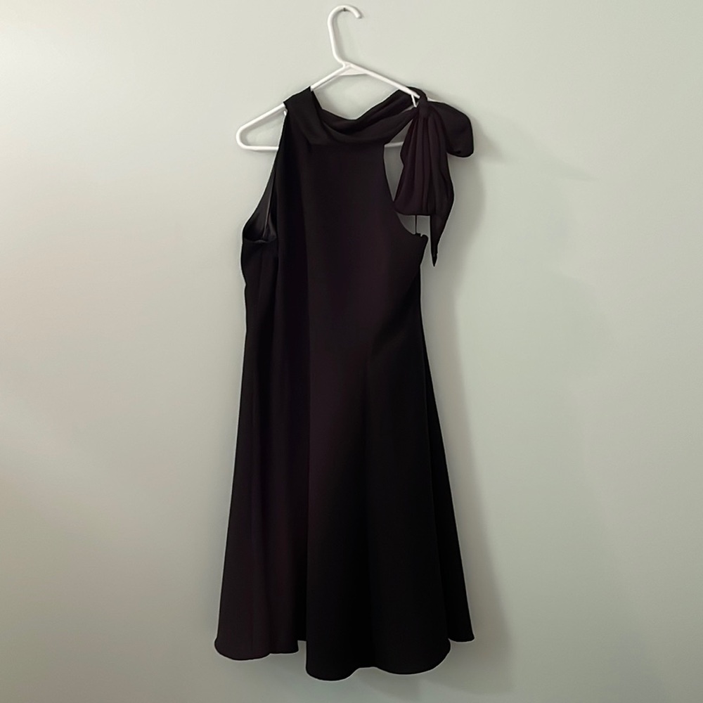 Black knee length halter dress. Size 14.